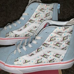 Kids VANS cool blue unicorn SK8-Hi Zip